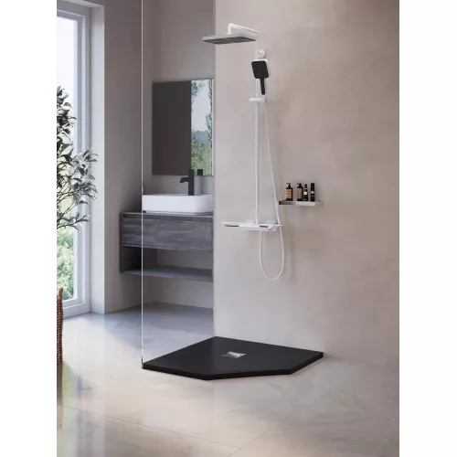 Душевой поддон трапеция RGW ST/T-G Графит, Выбрать цвет: Графит, Выбрать размер: 900x900, изображение 2