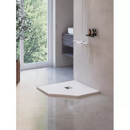 Душевой поддон трапеция RGW ST/T-W Белый, Выбрать цвет: Белый, Выбрать размер: 900x900, изображение 5