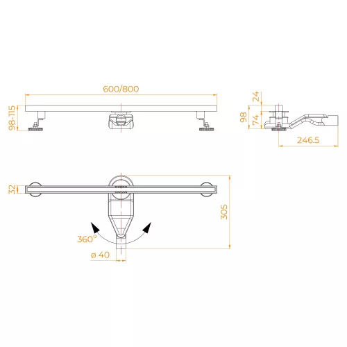 Душевой трап RGW SDR-51Gr серый, Выбрать цвет: Серый, Выбрать размер: 80, изображение 9