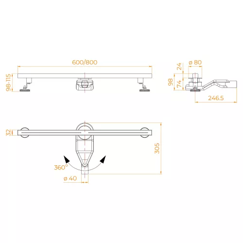 Душевой трап RGW SDR-52Gb золото, Выбрать цвет: Золото, Выбрать размер: 80, изображение 9