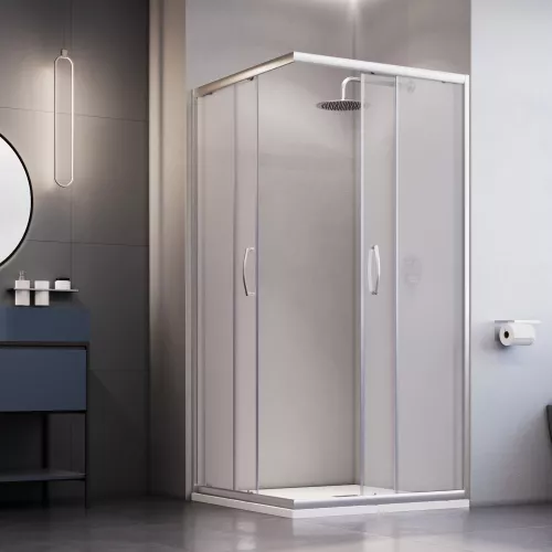 Душевой уголок Dolphin TN-31, Цвет стекла: прозрачное, Цвет профиля: Хром, Выбрать размер: 800x800, изображение 3