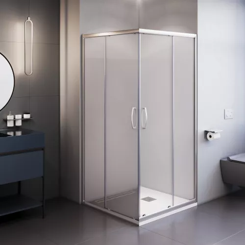Душевой уголок Dolphin TN-31, Цвет стекла: прозрачное, Цвет профиля: Хром, Выбрать размер: 800x800, изображение 4