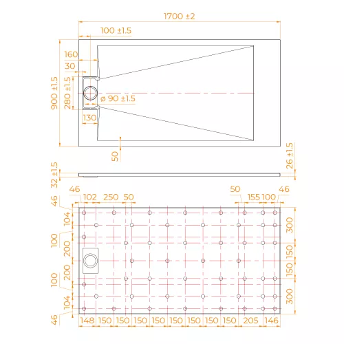 Душевой поддон прямоугольный RGW TUS-W Белый, Выбрать размер: 90х170, изображение 13