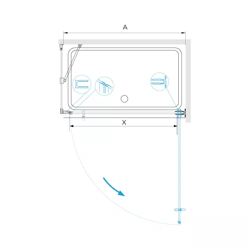 Душевой уголок RGW HO-045 (HO-011 + Z-050-2 + O-204), Цвет стекла: прозрачное, Цвет профиля: Хром, Выбрать размер: 700x1100, изображение 4