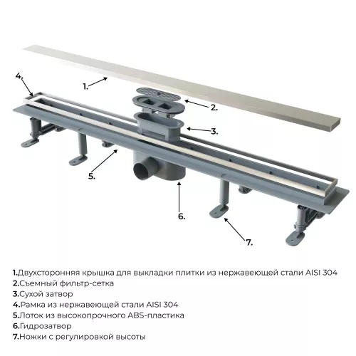 Душевой трап RGW SDR-34  хром, Выбрать размер: 80, изображение 7