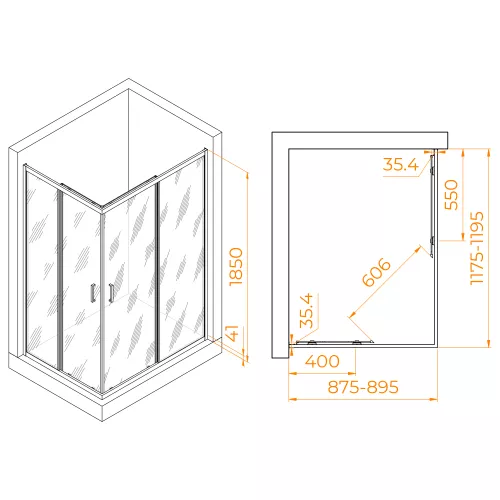 Душевой уголок RGW PA-146, Цвет стекла: прозрачное, Цвет профиля: Хром, Выбрать размер: 900x1200, изображение 8
