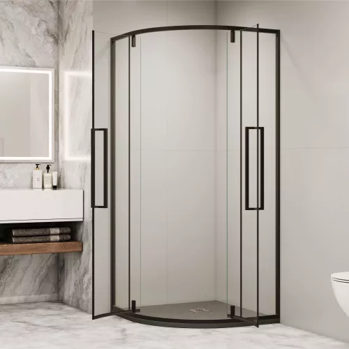 Душевой уголок RGW SV-53B прозрачное/черный, Цвет стекла: прозрачное, Цвет профиля: Черный, Выбрать размер: 800x800, изображение 3