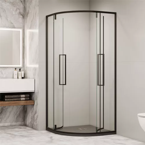 Душевой уголок RGW SV-53B прозрачное/черный, Цвет стекла: прозрачное, Цвет профиля: Черный, Выбрать размер: 800x800, изображение 7