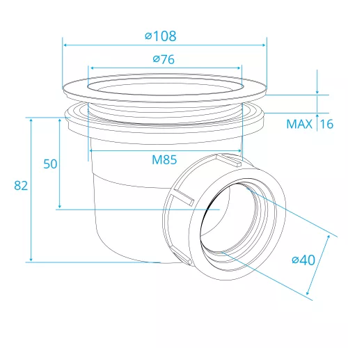 Комплект: Душевой уголок RGW PA-31 + Душевой поддон квадратный RGW ST-W Белый + Сифон для душевых поддонов RGW S-010 90 мм, изображение 13