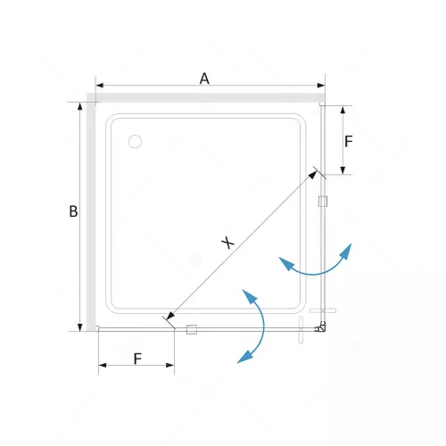 Душевой уголок RGW SV-33 прозрачное/хром, Цвет стекла: прозрачное, Цвет профиля: Хром, Выбрать размер: 100х100, изображение 9