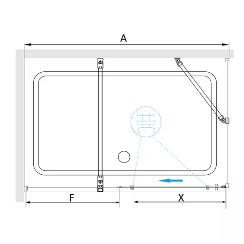 Душевой уголок RGW TO-48B (TO-18B + Z-18B), Цвет стекла: прозрачное, Цвет профиля: Черный, Выбрать размер: 1000x1000, изображение 3