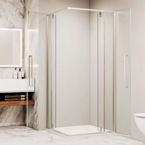 Душевой уголок RGW SV-33 прозрачное/хром, Цвет стекла: прозрачное, Цвет профиля: Хром, Выбрать размер: 100х100, изображение 3