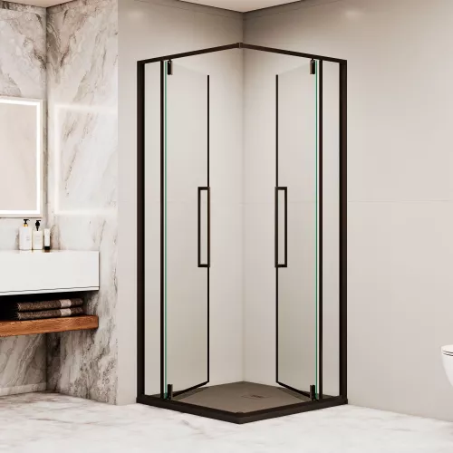 Душевой уголок RGW SV-33B прозрачное/черный, Цвет стекла: прозрачное, Цвет профиля: Черный, Выбрать размер: 90х90, изображение 2