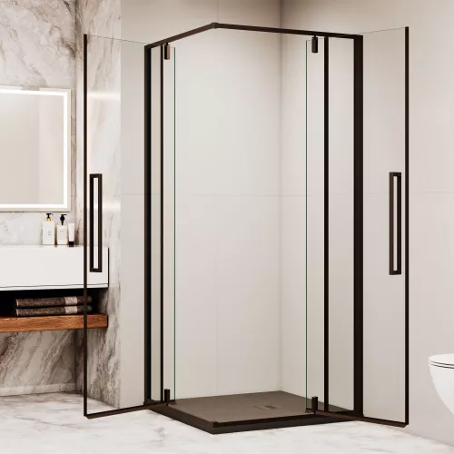 Душевой уголок RGW SV-33B прозрачное/черный, Цвет стекла: прозрачное, Цвет профиля: Черный, Выбрать размер: 90х90, изображение 3