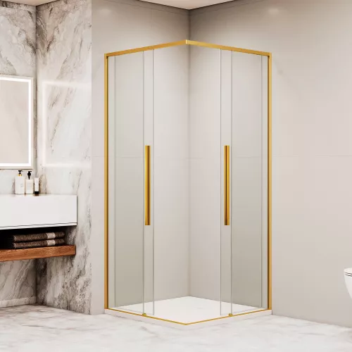 Душевой уголок RGW SV-31G, Цвет стекла: прозрачное, Цвет профиля: Золото BRUSH, Выбрать размер: 900x900, изображение 6