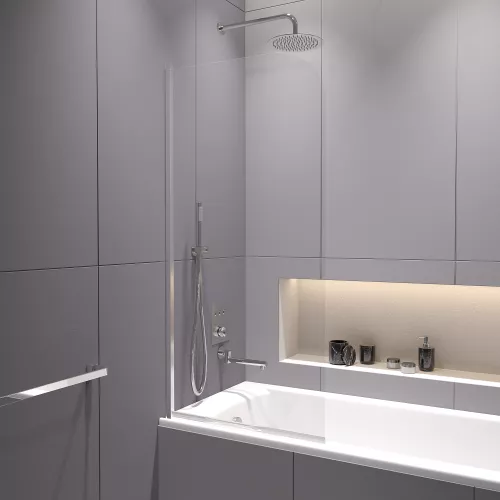 Шторка на ванну RGW SC-109, Цвет стекла: прозрачное, Цвет профиля: Хром, Выбрать размер: 70, изображение 2