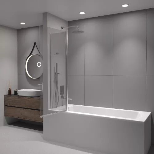 Шторка на ванну RGW SC-11, Цвет стекла: прозрачное, Цвет профиля: Хром, Выбрать размер: 100, изображение 5