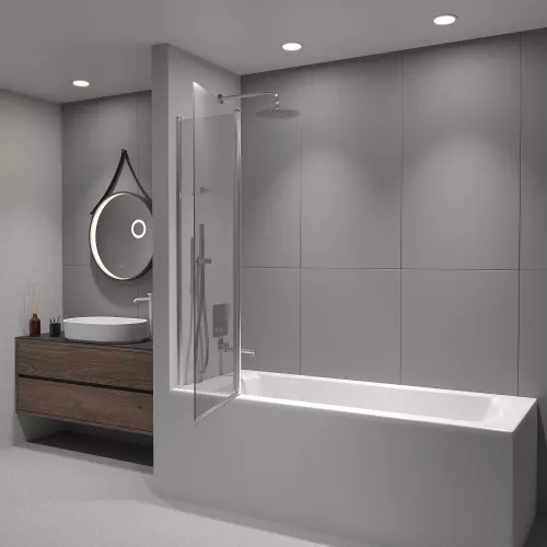 Шторка на ванну RGW SC-11, Цвет стекла: прозрачное, Цвет профиля: Хром, Выбрать размер: 100, изображение 3