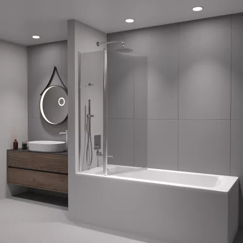 Шторка на ванну RGW SC-11, Цвет стекла: прозрачное, Цвет профиля: Хром, Выбрать размер: 100, изображение 6