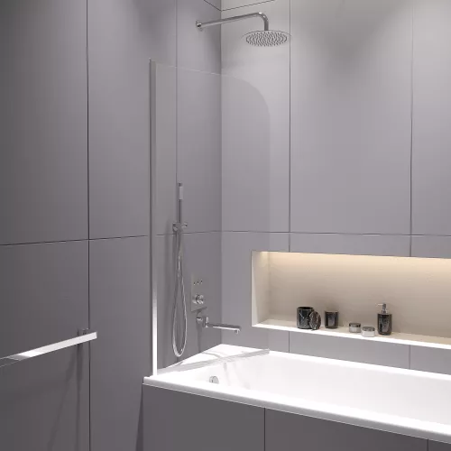 Шторка на ванну RGW SC-109, Цвет стекла: прозрачное, Цвет профиля: Хром, Выбрать размер: 70, изображение 4