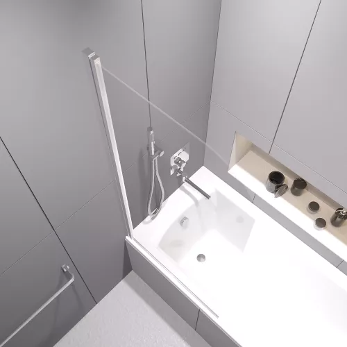 Шторка на ванну RGW SC-109, Цвет стекла: прозрачное, Цвет профиля: Хром, Выбрать размер: 70, изображение 5