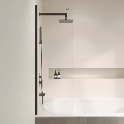Шторка на ванну RGW SC-056B, Цвет стекла: прозрачное, Цвет профиля: Черный, Выбрать размер: 50, изображение 5