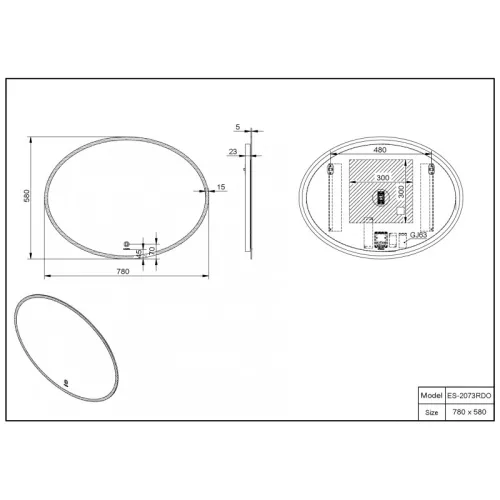 Зеркало со встроенной подсветкой Esbano ES-2073 RDO/KDO, Выбрать размер: 78, изображение 3