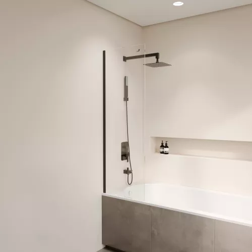 Шторка на ванну RGW SC-056B, Цвет стекла: прозрачное, Цвет профиля: Черный, Выбрать размер: 50, изображение 6