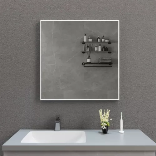 Зеркало со встроенной подстветкой  и подогревом ESBANO ES-3803 хром, Цвет профиля: Хром, Выбрать размер: 80х80, изображение 6