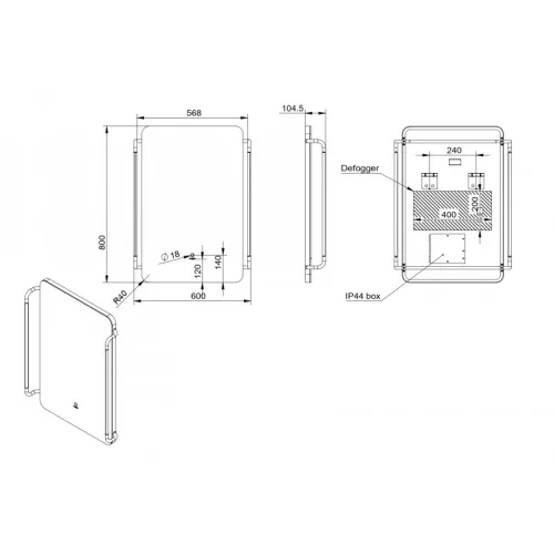 Зеркало со встроенной подсветкой ESBANO ES-3732H2D, изображение 4