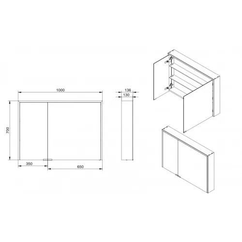 Зеркальный шкаф ESBANO с подсветкой ES-5010NS, изображение 3