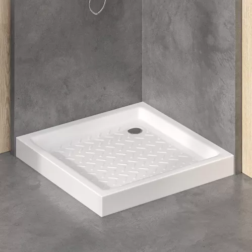 Душевой поддон квадратный керамический RGW CR, Выбрать цвет: Белый, Выбрать размер: 900x900, изображение 2