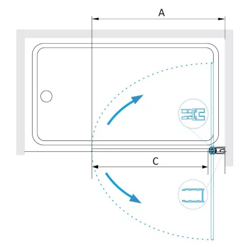 Шторка на ванну RGW SC-109B, Цвет стекла: прозрачное, Цвет профиля: Черный, Выбрать размер: 60, изображение 10