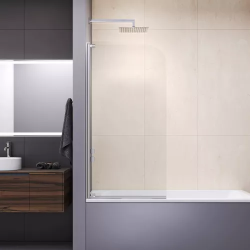 Шторка на ванну RGW SC-01, Цвет стекла: прозрачное, Цвет профиля: Хром, Выбрать размер: 80, изображение 3