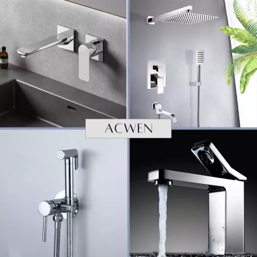 Смеситель для раковины скрытого монтажа ACWEN 6614A , хром, Выбрать цвет: Хром, изображение 16