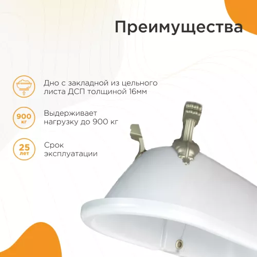 Ванна акриловая  RADOMIR Леонесса на ножках Лилия золото 175х80, Выбрать цвет: Золото, изображение 4