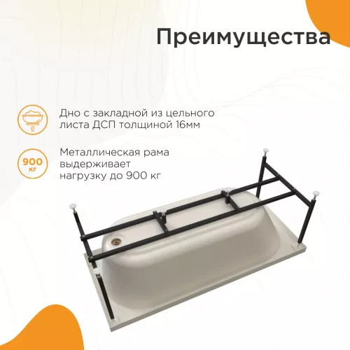 Ванна акриловая Radomir Виктория, Выбрать размер: 180х70, изображение 4