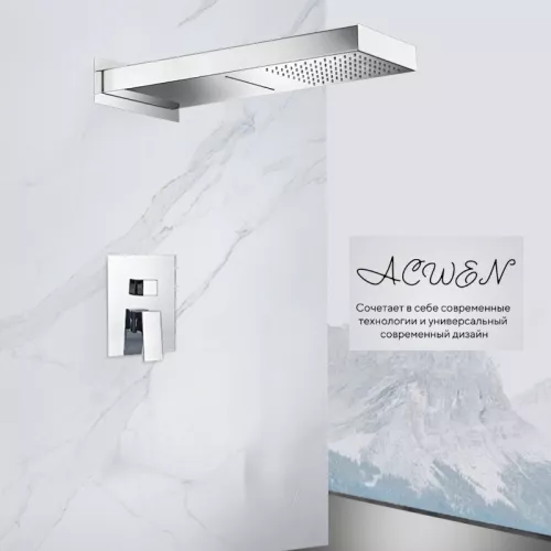 Душевая система ACWEN 6602A скрытого монтажа, Выбрать цвет: Хром, изображение 2
