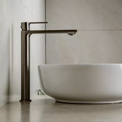 Смеситель для раковины AVS Elegant высокий, оружейная сталь, Выбрать цвет: Оружейная сталь, изображение 8