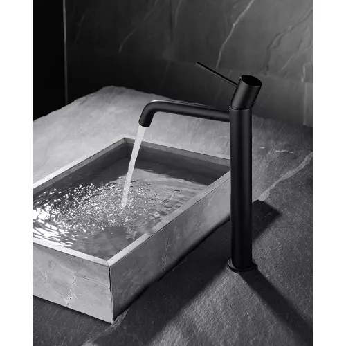 Смеситель для раковины AVS Slimmer высокий, черный матовый, Выбрать цвет: Черный, изображение 8