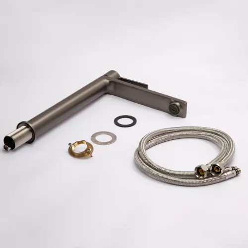 Смеситель для раковины AVS Elegant высокий, оружейная сталь, Выбрать цвет: Оружейная сталь, изображение 10