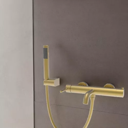 Смеситель для ванны с душем AVS Slimmer брашированное золото, Выбрать цвет: Брашированное золото, изображение 6