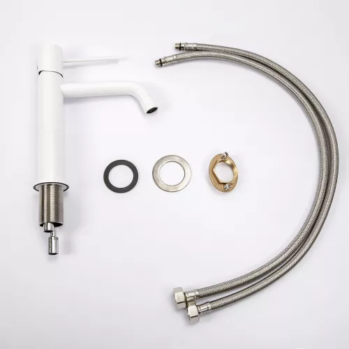 Смеситель для раковины AVS Slimmer белый матовый, Выбрать цвет: Белый, изображение 16