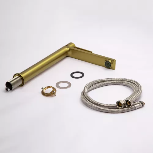 Смеситель для раковины AVS Elegant высокий, брашированное золото, Выбрать цвет: Брашированное золото, изображение 12