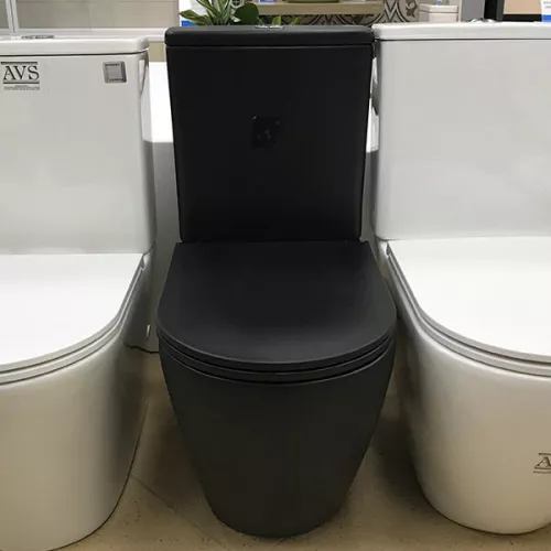Унитаз-компакт AVS Сити безободковый, черный матовый, изображение 2