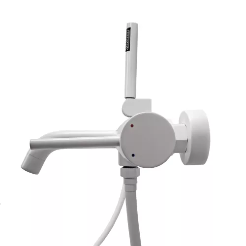 Смеситель для ванны с душем AVS Slimmer белый матовый, Выбрать цвет: Белый, изображение 9