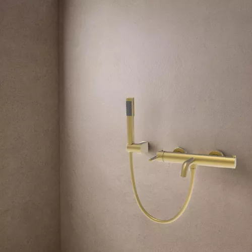 Смеситель для ванны с душем AVS Slimmer брашированное золото, Выбрать цвет: Брашированное золото, изображение 9