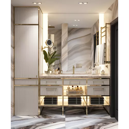 Смеситель для раковины AVS Elegant брашированное золото, Выбрать цвет: Брашированное золото, изображение 9