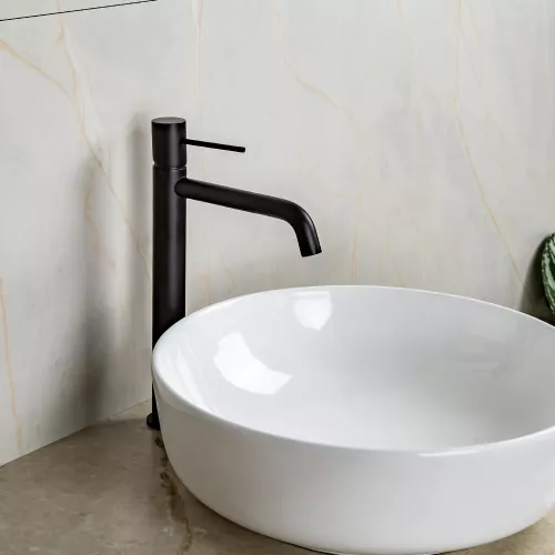 Смеситель для раковины AVS Slimmer высокий, черный матовый, Выбрать цвет: Черный, изображение 11