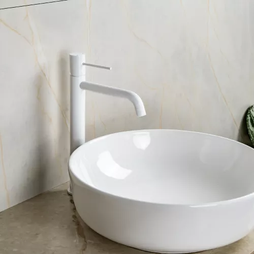 Смеситель для раковины AVS Slimmer высокий, белый матовый, Выбрать цвет: Белый, изображение 9